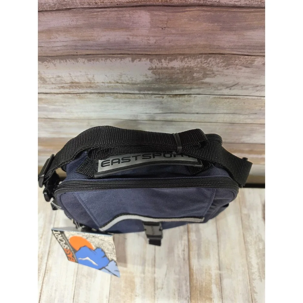 Eastsport Weekend Hauler Crossbody Bag Navy Blue Canvas with Water Bottle